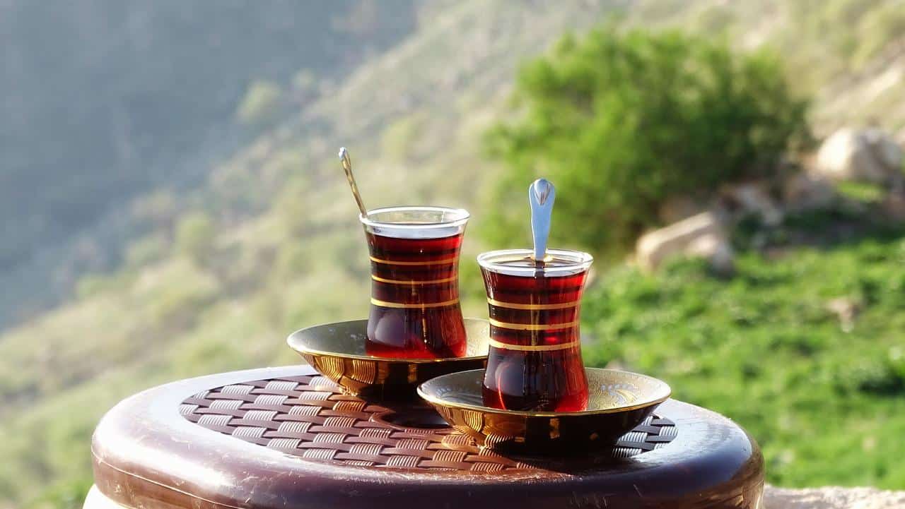 Iraq hills with tea